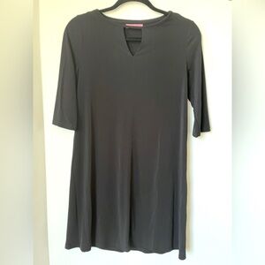 Black Maternal America dress 32” long neck to hem